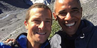 Barack obama en pleine nature avec bear grylls
