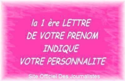 La premiere lettre de votre prenom indique votre personnalite